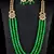 Green Stone and Kundan Embellished Wedding Essential Necklace 317FNN396