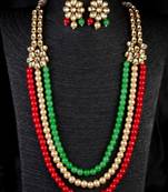 Mulicolored Stone and Kundan Embellished Wedding Essential Necklace 317FNN397