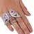 Silver plated ruby and cz party wear butterfly finger ring fr58