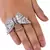 Silver Plated Pink and CZ Party Wear Butterfly Finger Ring FR62