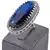 Adjustable Party Wear CZ and Stone Embellished Silver Blue Finger Ring FR67
