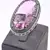 Adjustable Party Wear CZ and Stone Embellished Silver Pink Finger Ring FR68