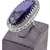 Adjustable Party Wear CZ and Stone Embellished Silver Purple Finger Ring FR70