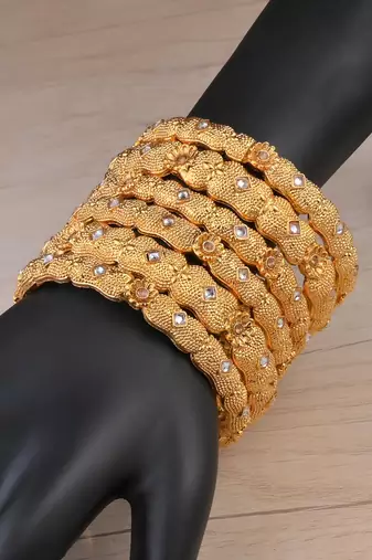 Gold plated gheru copper made bangles-and-bracelets