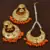 Punjabi Traditional Orange Earrings Tikka Set MT250