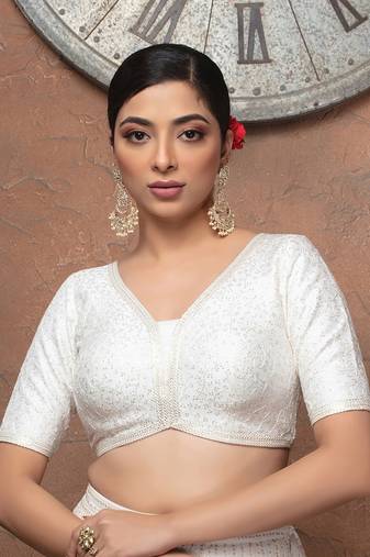 Elegance in White Sequin Blouse