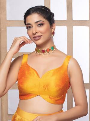 Mustard Silk Ready Made Blouse 1