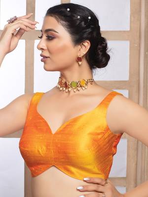 Mustard Silk Ready Made Blouse 3