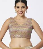 Mulicolor V-Shaped ReadyMade Blouse