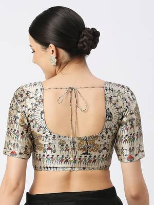 White Art Silk ReadyMade Blouse 2