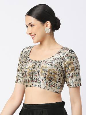 White Art Silk ReadyMade Blouse 3