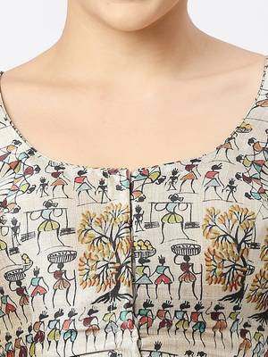 White Art Silk ReadyMade Blouse 5
