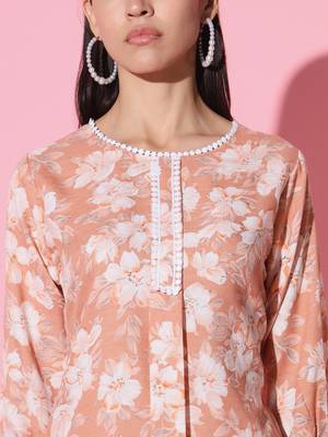 Cotton Fabric Printed work Straight cut Kurta, Pant and Dupatta Set 4