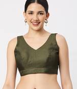 Mhendi Green V-necked ReadyMade Blouse