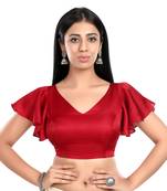 Red Flared Sleeve ReadyMade Blouse