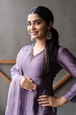 150 purple Women's Cotton Blend Straight Kurta with Pant & Dupatta  2