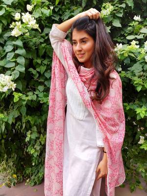 161 white Women's Cotton Blend Straight Kurta with Pant & Dupatta  1