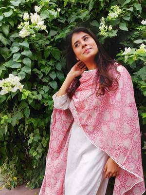 161 white Women's Cotton Blend Straight Kurta with Pant & Dupatta  3