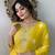 Printed straight kurti with pant and dupatta set for women and girls rayon (yellow)