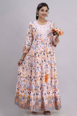 women rayon embroidery frontslit anarkali kurta in pink 1