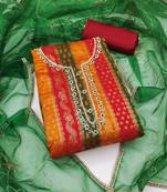 Women's multi designer handwork banarasi jacquard dress material