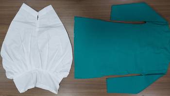 Blue poly-cotton printed kurta and patiyala 5