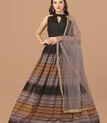 Women's Brown Color Rasal Net Printed Designer Lehenga Choli