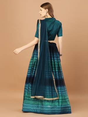 Women's Teal Color Rasal Net Printed Designer Lehenga Choli 2