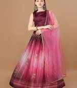 Women's Pink Color Lycra Digital Print Lehenga Choli