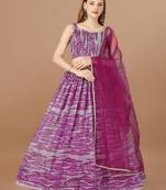 Women's Adorable Purple Color Soft Lycra Base Printed Lehenga Choli