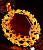 Stone pendant - red