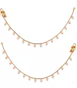 Gold plated pearl payal anklet