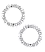 Silver plated mirror payal anklet