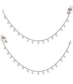 Silver plated pearl payal anklet