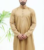 khaki matka silk  kurta