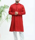 red matka silk  kurta