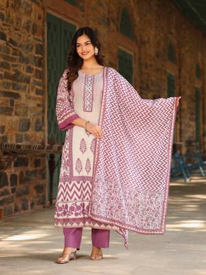 Shiwangi couture purple cotton suit set 2