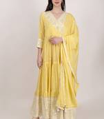 Shiwangi couture cotton frock dress with dupatta