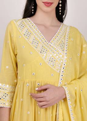 Shiwangi couture cotton frock dress with dupatta 4