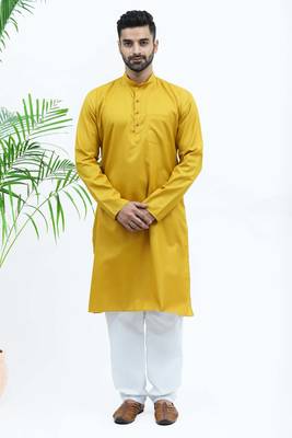 mustard matka silk  kurta 1