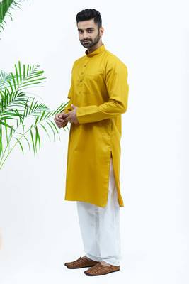 mustard matka silk  kurta 2