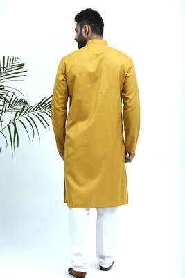 mustard matka silk  kurta 3