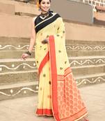 Elora handloom cotton butti weaving saree for women (yellow)