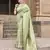 Elora linen ikkat zig zag jacquard weaving saree for women (parrot green)