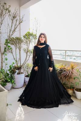 SOLID LONG FLAIR LESS BODER SET WITH DUPATTA  2