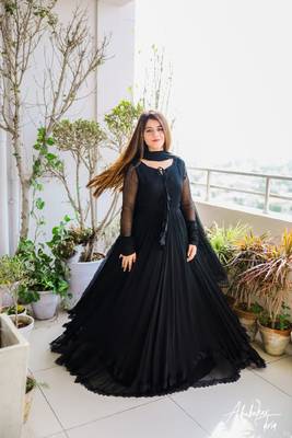 SOLID LONG FLAIR LESS BODER SET WITH DUPATTA  3