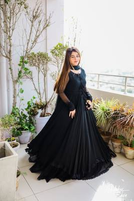 SOLID LONG FLAIR LESS BODER SET WITH DUPATTA  4
