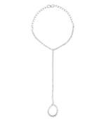   Radiant Beauty:Silver Plated Cz Stone Ring Bracelet