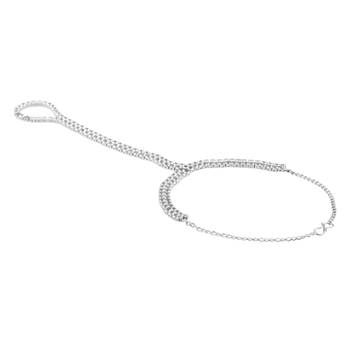  Radiant Beauty:Silver Plated Cz Stone Ring Bracelet 2