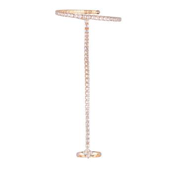 Radiant beauty: gold plated cz stone ring bracelet 1